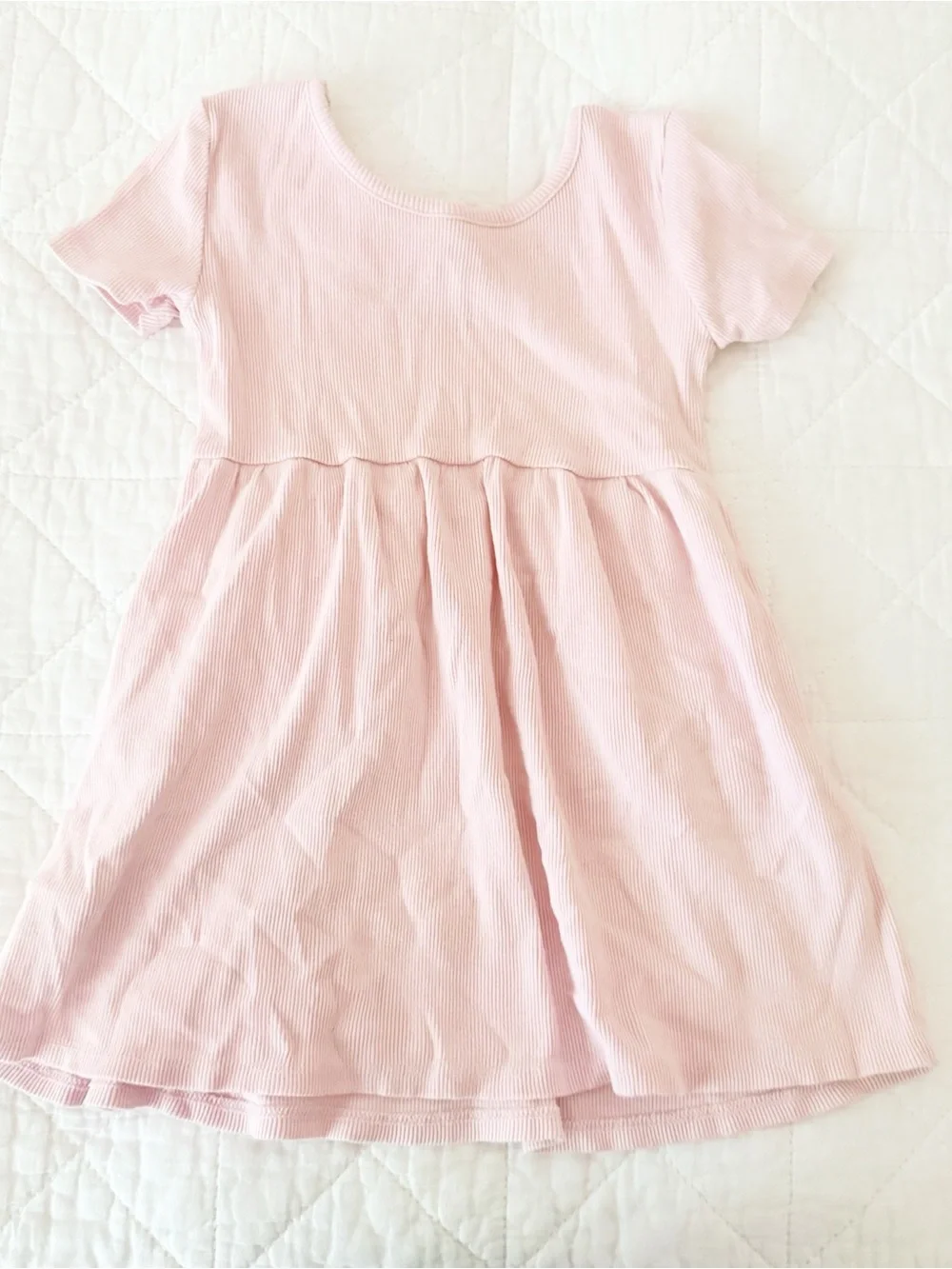GAP Kids 3T Girls Light Pink Rib-Knit Pocket Dress
